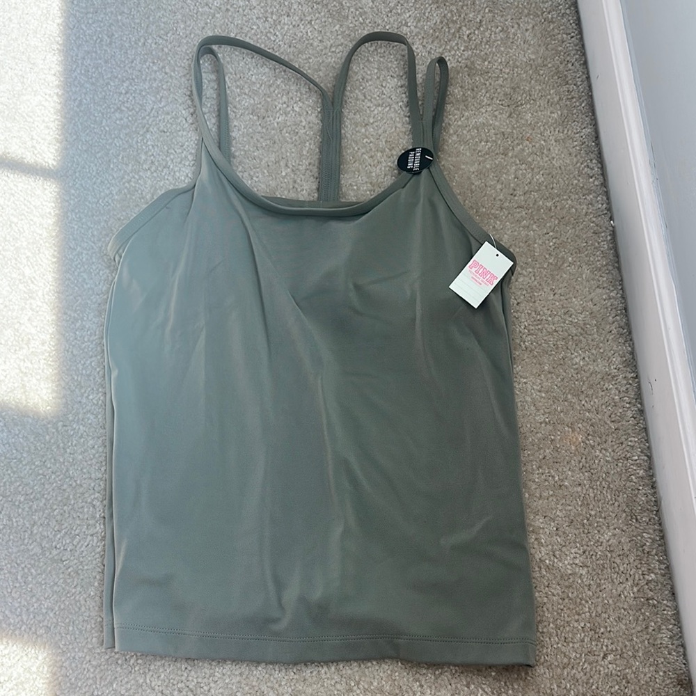 PINK Victoria's Secret Green Fitted Camisole